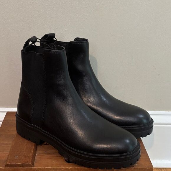 Steve Madden Black Leather Boots never worn size 9 - Picture 1 of 6